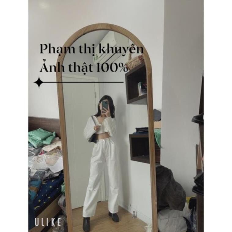 Quần jean trắng nữ,  vải dày dặn mềm mại