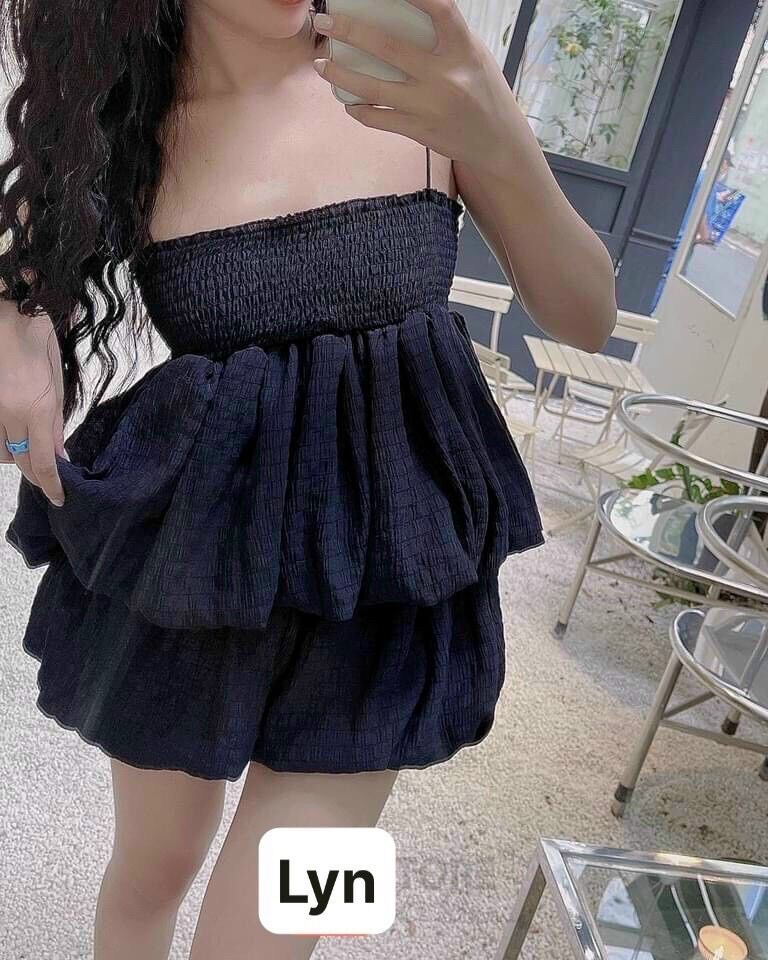Set bí vải xốp hai dây màu trơn