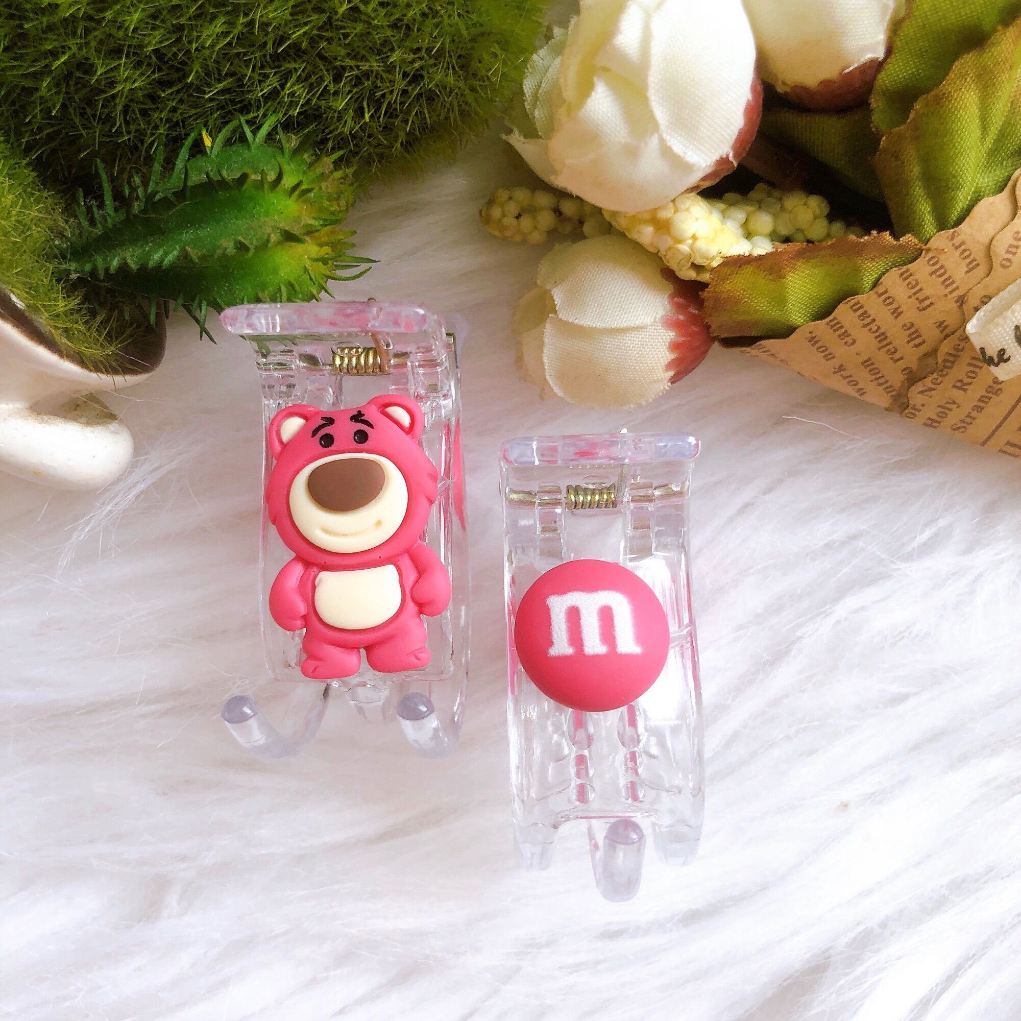 Kẹp tóc càng cua 3 răng gấu dâu Lotso