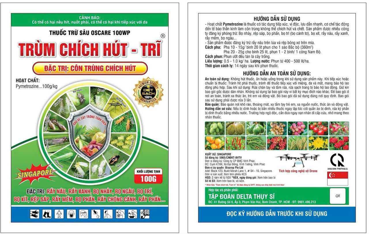 Trùm chích hút oscare 100wp gói 100gr, chuyên sâu rầy, trĩ, rệp lưu dẫn, thấm sâu