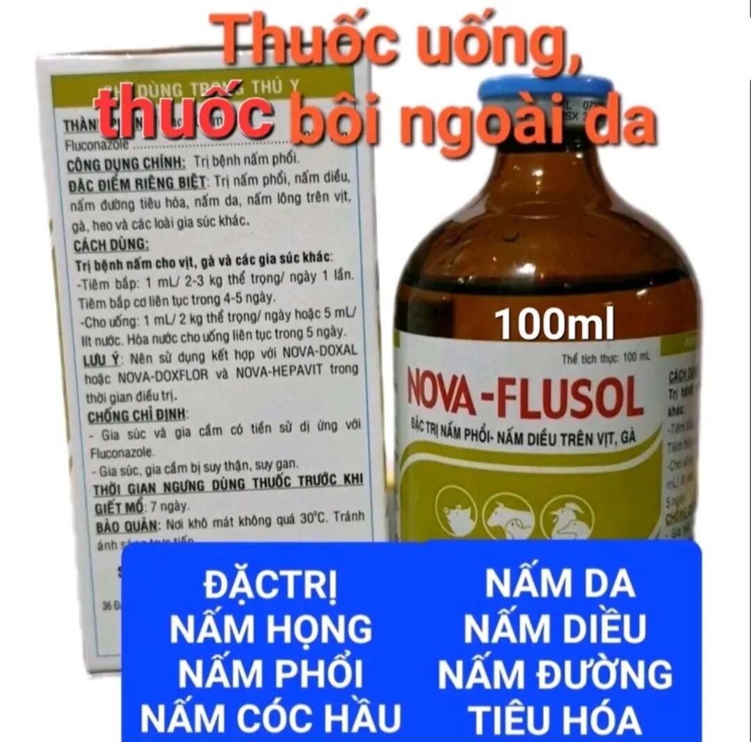 NOVA-FLUSOL(thuốc kê đơn) dành cho gà chọi gà đá bị NẤM HỌNG,NẤM DIỀU,NẤM PHỔI,NẤM CÓC HẦU,NẤM ĐƯỜNG TIÊU HOÁ,NẤM DA-LÔNG