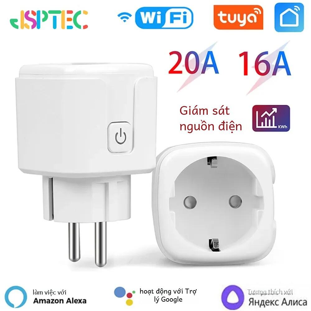 Tuya Wifi Ổ Cắm Thông Minh Eu16a/20a Điều Khiển Từ Xa Giám Sát Công Suất Tương Thích Với Google Trợ Lý Alexa Cho Mô Đun Tự Động Hóa