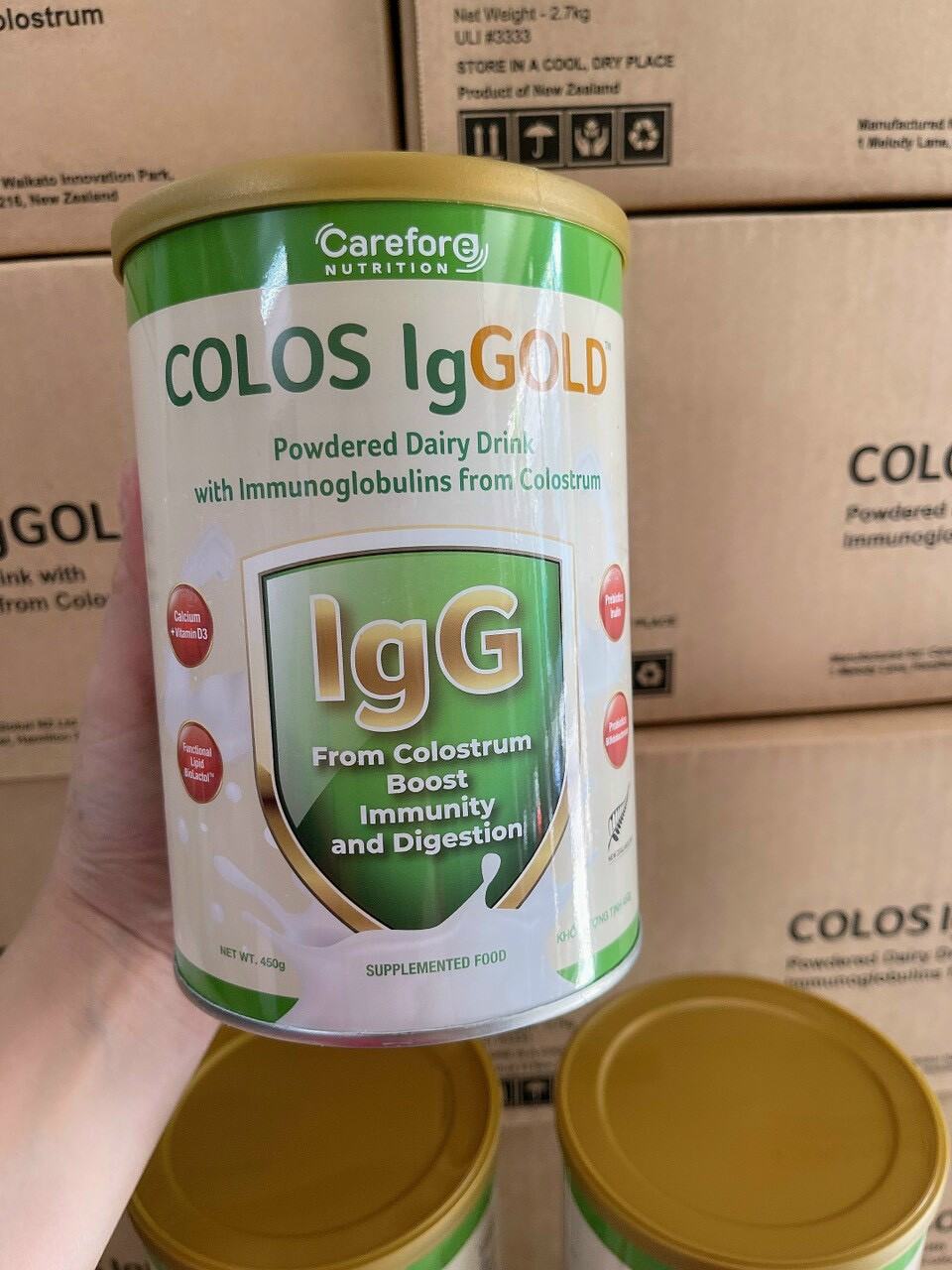 (Chính Hãng Nguyên Code) Sữa Non Colos IG Gold  450g của New Zealand ( 1 sữa kèm 1 ly lắc)