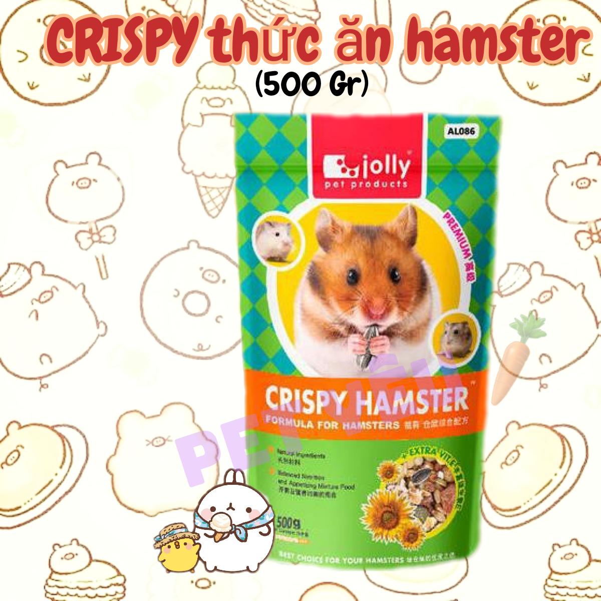 Crispy hamster (500Gr) 🐻FREESHIP🐻thức ăn dành cho mọi dòng hamster