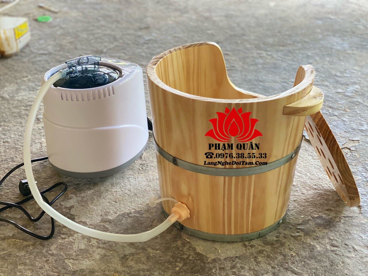 Thùng Gỗ Xông Đầu,Gội Đầu Dưỡng Sinh