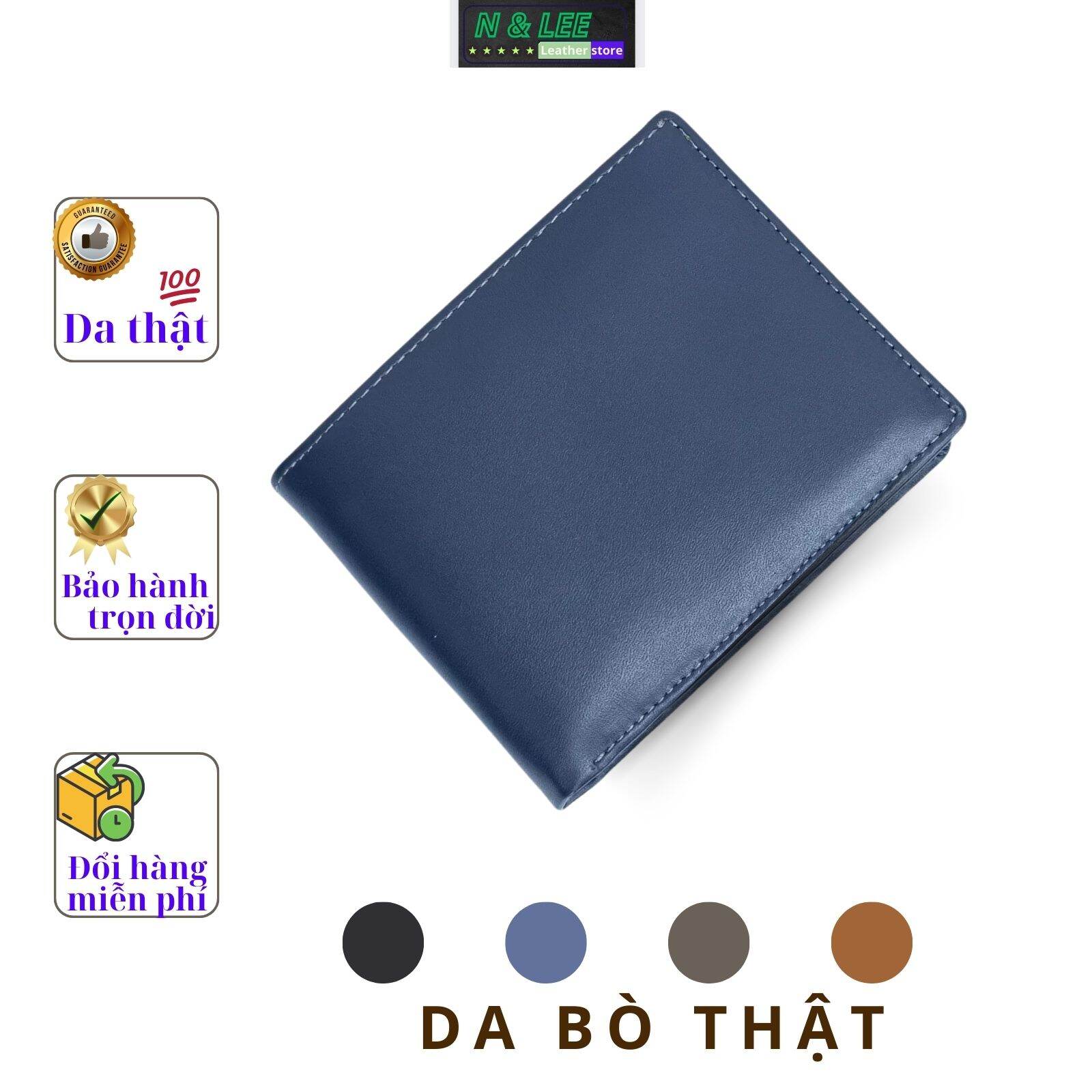 Ví da nam xịn, bóp nan cao cấp da bò pullup dáng ngang. Vachetta V06