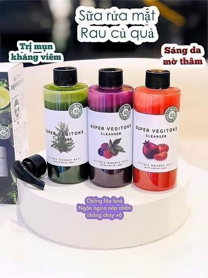 Sữa rửa mặt thải độc rau củ Super Vegitoks Cleanser