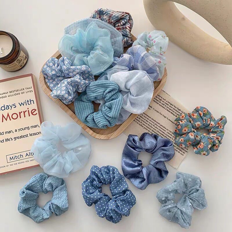 Cột Tóc Scrunchies Hoa Trơn Siêu Hot 2021