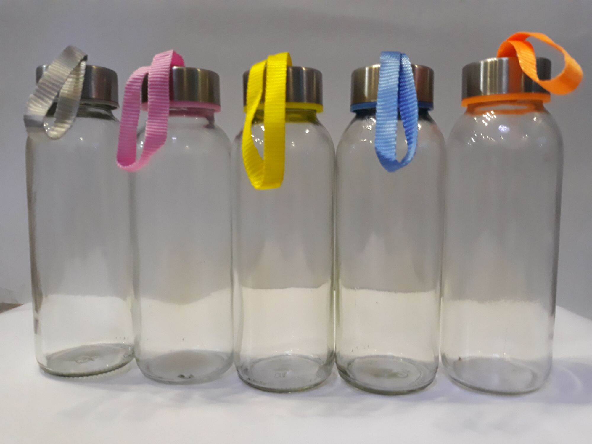 Combo 10 lọ thủy tinh tròn 300ml dây xách nắp màu ngẫu nhiên