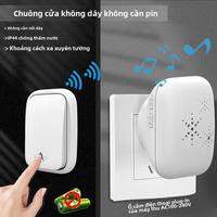 Chuông Cửa Không Dây Tự Cấp Nguồn Lunzo Với 38 Giai Điệu, Tùy Chọn Chống Nước Ngoài Trời, Phạm Vi 150m, Chuông Cửa Cảm Ứng, Phích Cắm US/UK/EU