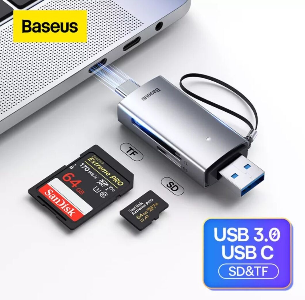 Đầu đọc thẻ đa năng tốc độ caotype c usb  baseus lentil cabin card reader