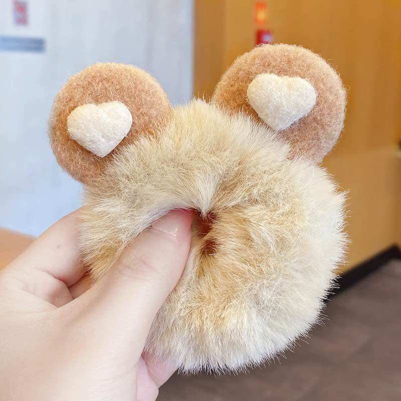 Dây buộc tóc tai thỏ, tai mèo, beo lông mịn siêu cute cho bạn gái bé gái