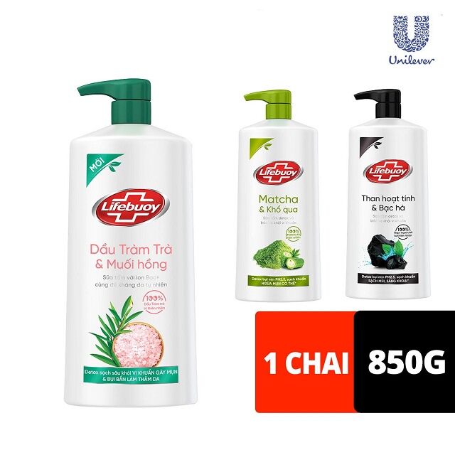 Sữa tắm Lifebuoy Detox và bảo vệ khỏi vi khuẩn 800gr