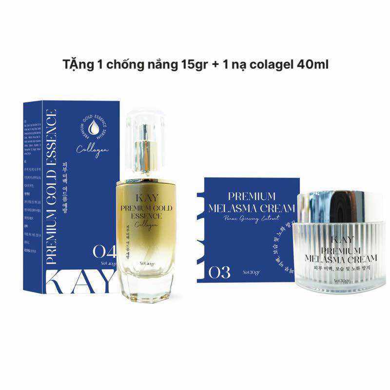 COMBO: KEM DƯỠNG ỨC CHẾ NÁM + TẾ BÀO GỐC GOLD KAY BEAUTY MỜ SẠM SÁNG DA - giảm nám ức chế nám ( tặng kcn 15g)