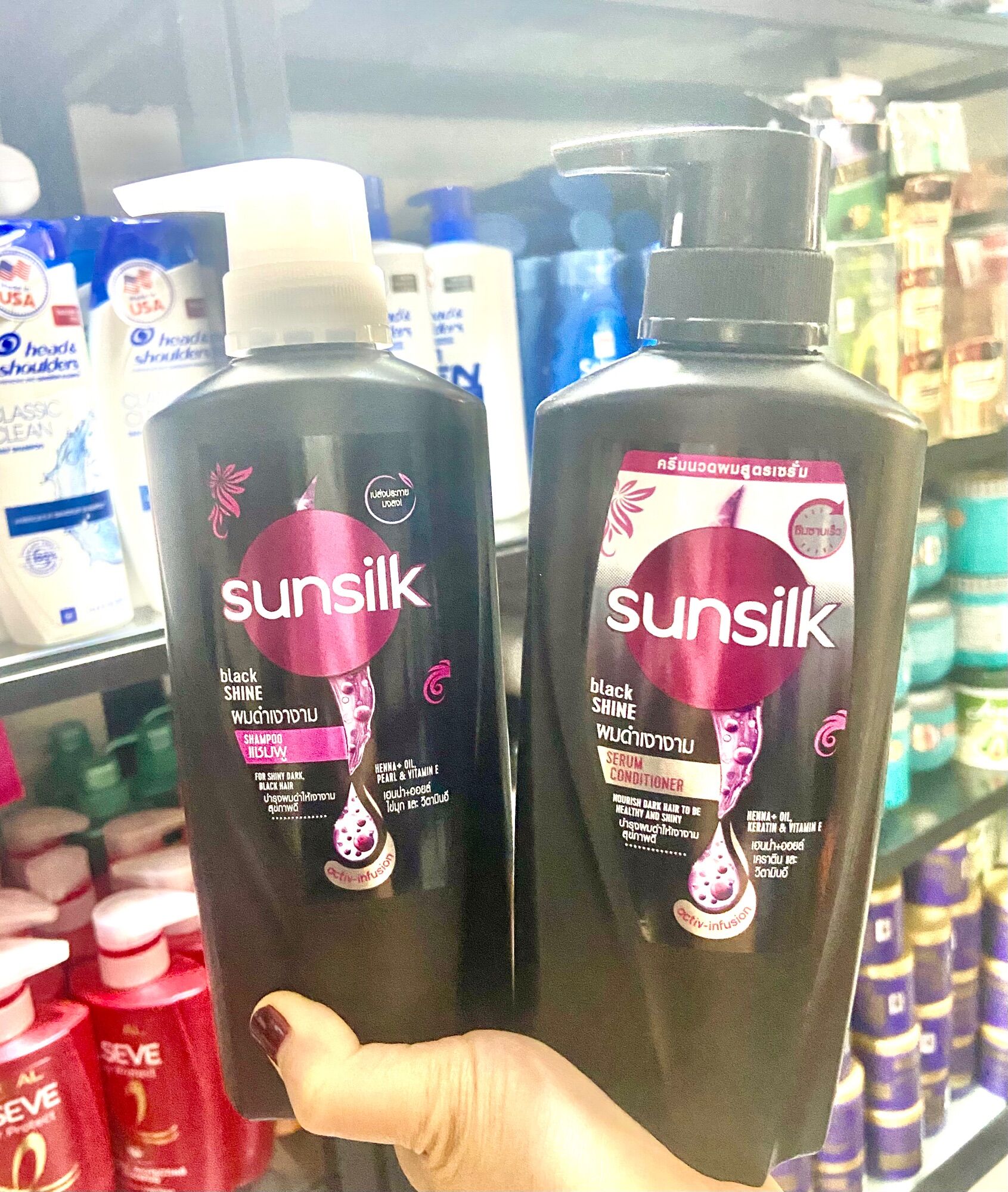 Dầu gội - dầu xả sunsilk shampoo and conditioner thái lan đen chuẩn xịn 400ml