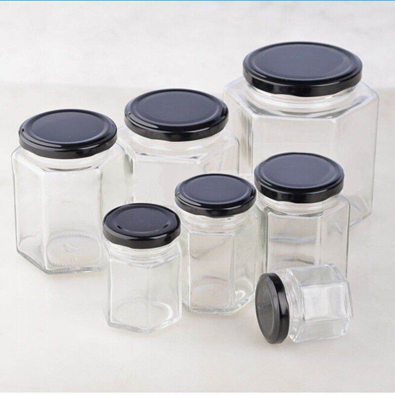 SET 06 HỦ THỦY TINH LỤC GIÁC / 100ML, 200ML, 300ML, 380ML, 500ML, 750ML
