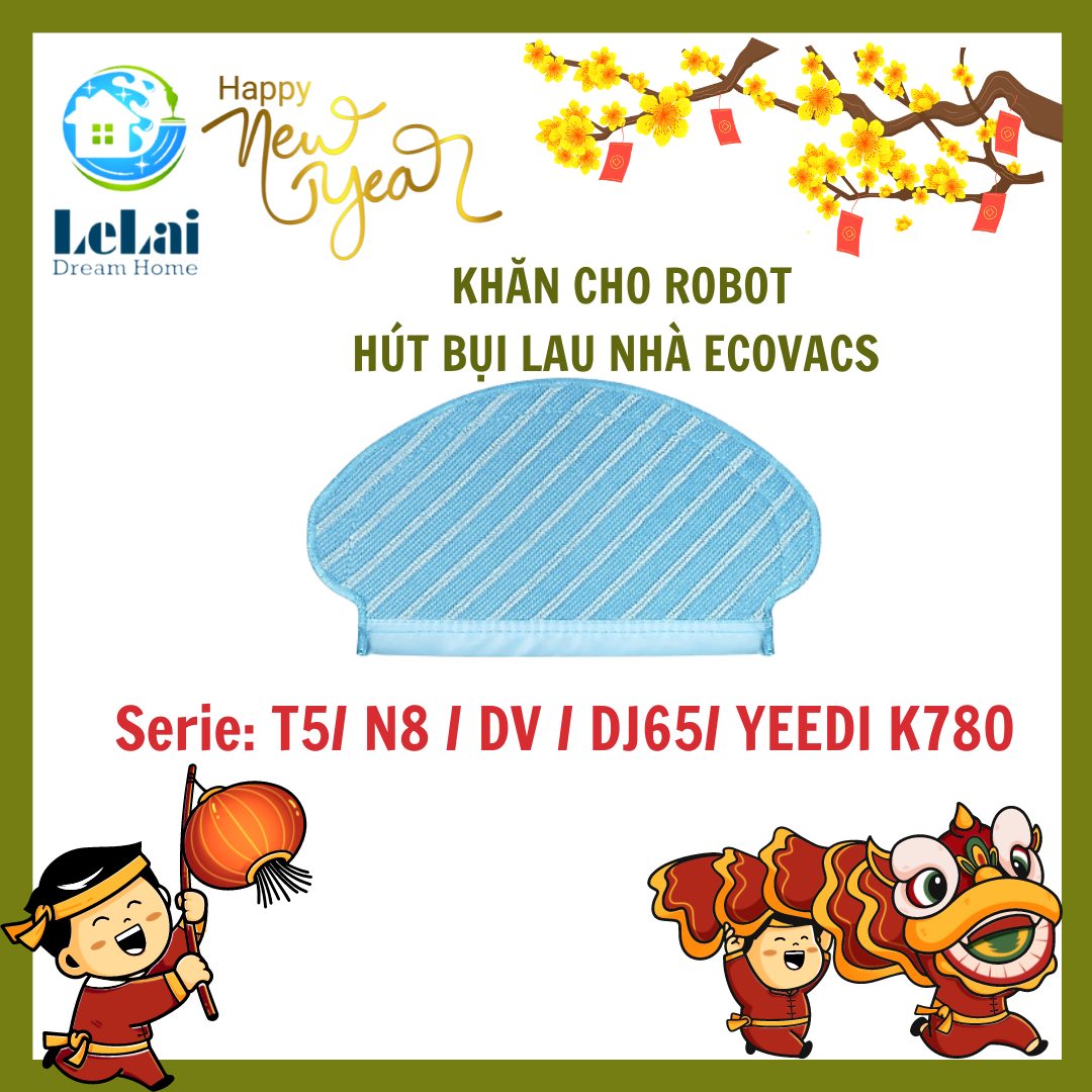 Khăn Lau Thay Thế Cho Robot Hút Bụi Lau Nhà Ecovacs Deebot T8/N8/T5 Hero/ T5 Neo / T5 Max / Ozmo 920 / 950- LeLai Shop