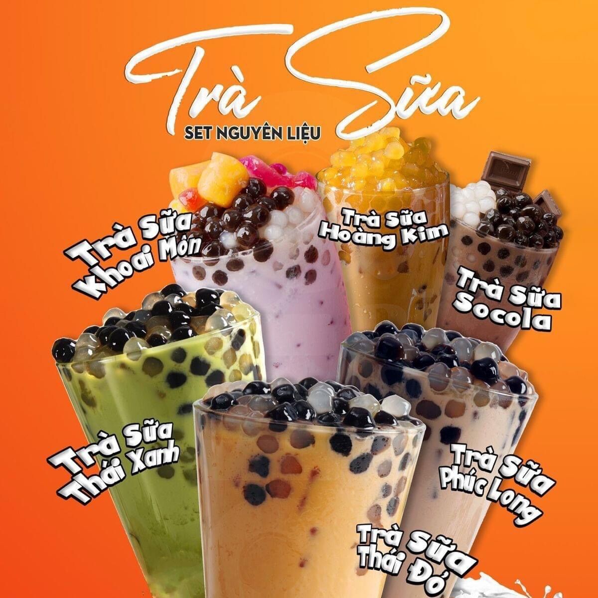 Set nguyên liệu pha Trà Sữa Thái Xanh