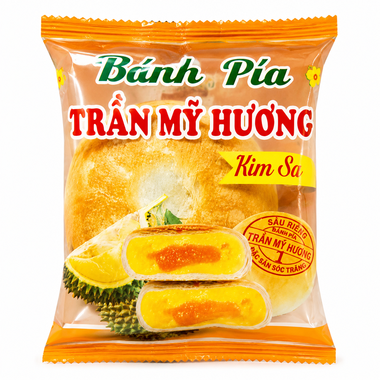 450gr/túi-Bánh Pía mini Kim Sa Đậu Trần Mỹ Hương – Đặc Sản Sóc Trăng, Bánh Mini Nhân Đậu Thơm Béo, Gói Tiện Lợi