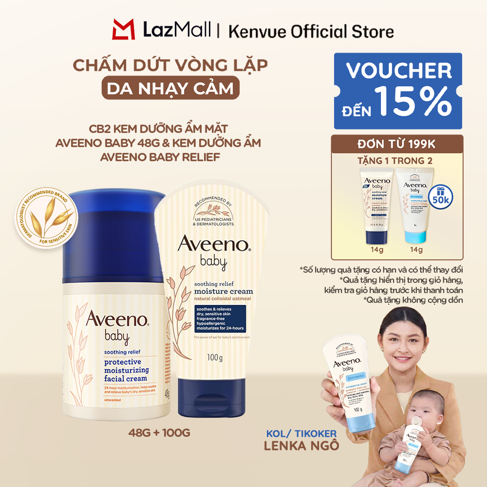 CB2 Kem dưỡng ẩm mặt Aveeno Baby  48g  Kem dưỡng ẩm Aveeno Baby  Relief Moisture Cream 100g