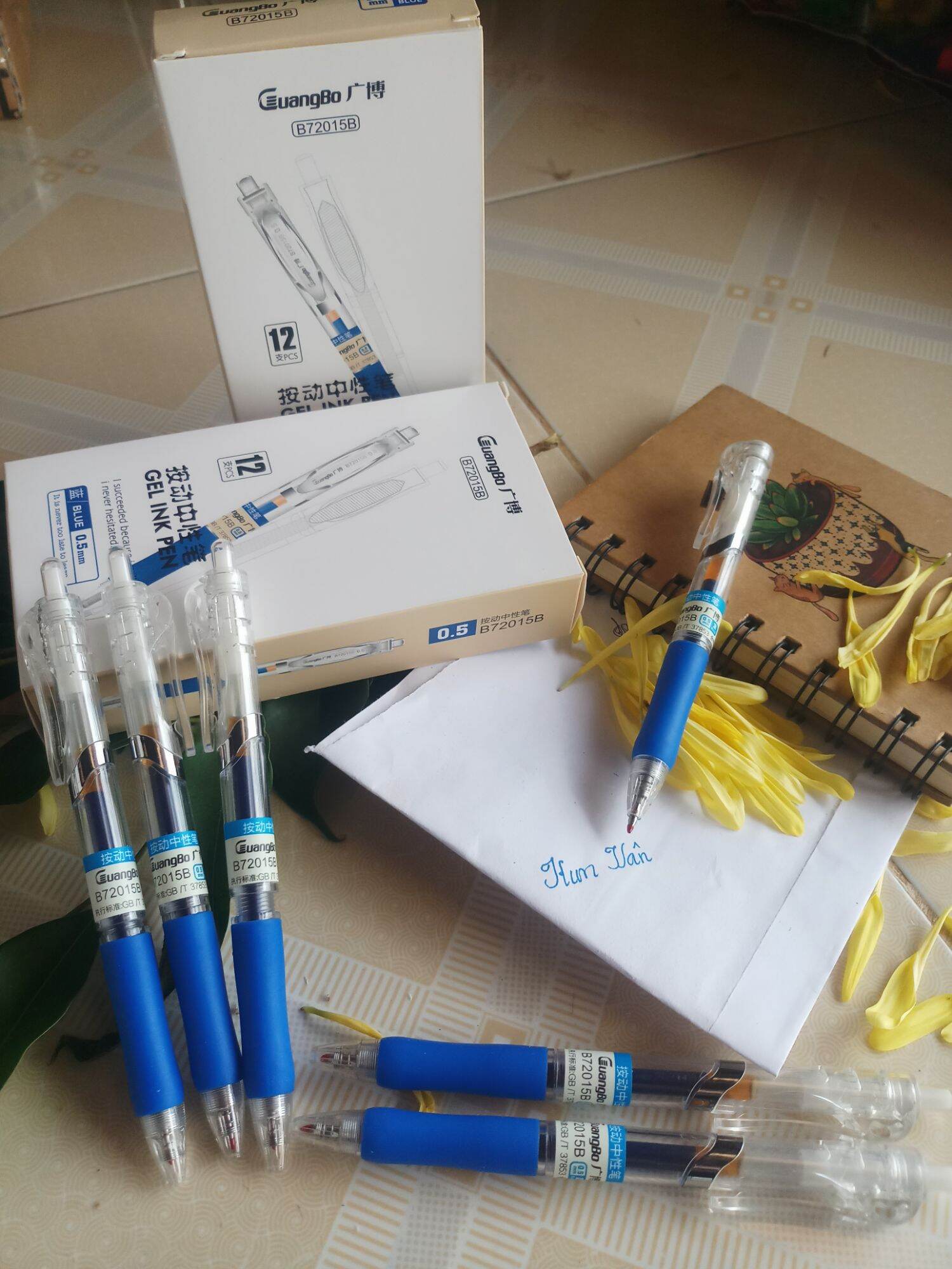 Hộp 12 bút ký mực gel guangbo b72015b-0.5mm
