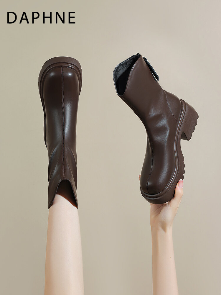 Daphne | Height Increasing Faux Fur Winter Ankle Boots Martin Style Giá 1,939,000 Đồng*Miễn phí vận chuyển