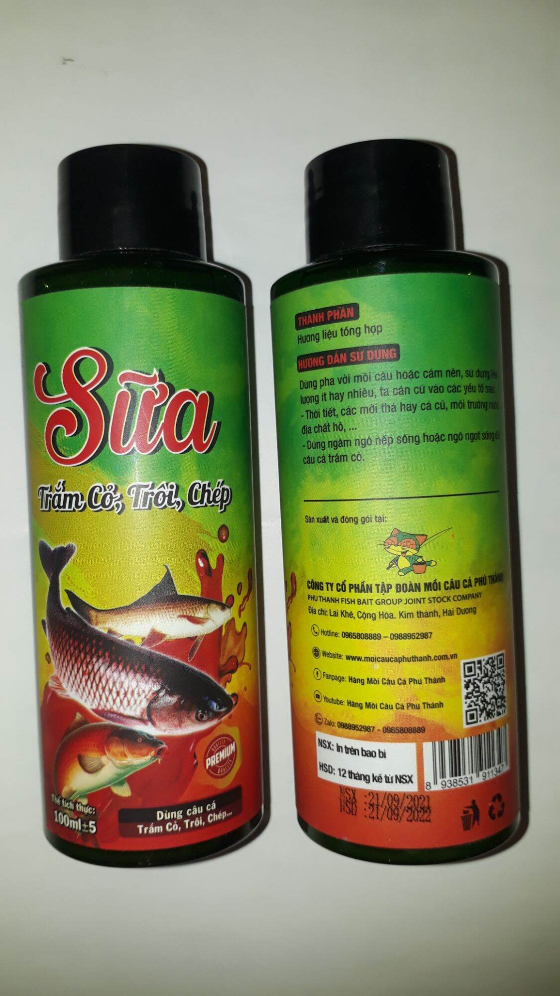 Combo gồm 2 lọ Sữa Trắm_trôi_chép Tinh Mùi của Hãng Mồi Câu Cá Phú Thành