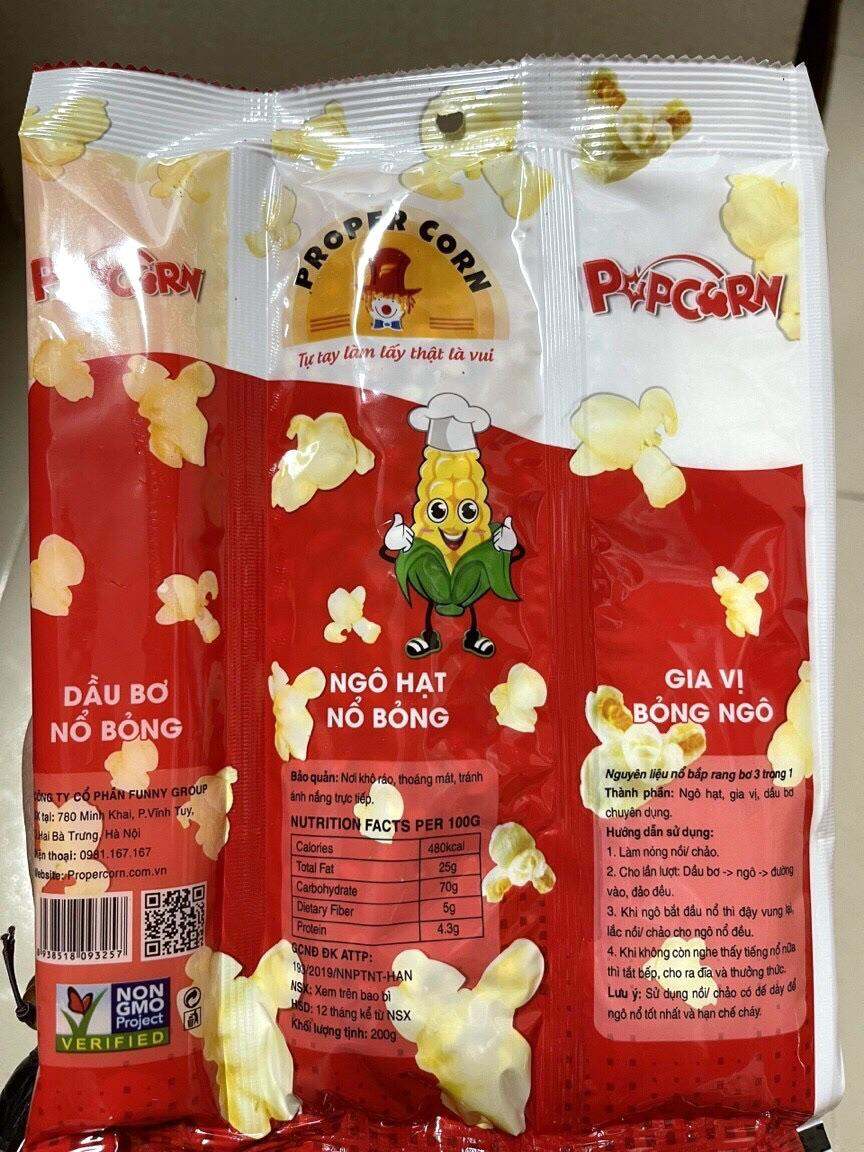 Set bỏng ngô/bắp rang bơ PROPER DIY