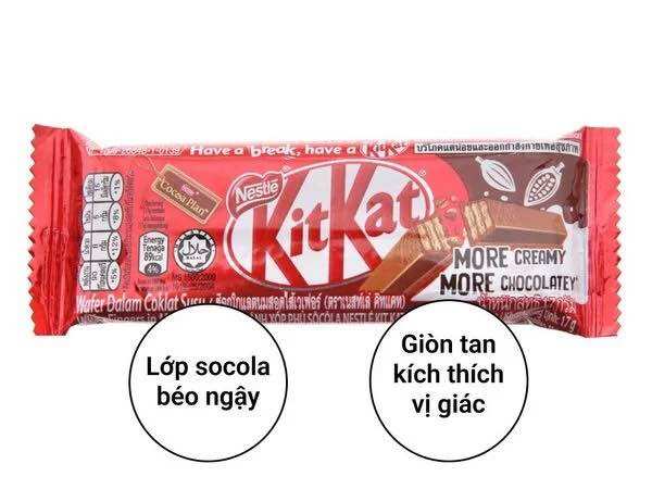 Kitkat socola gói 6 thanh 119g