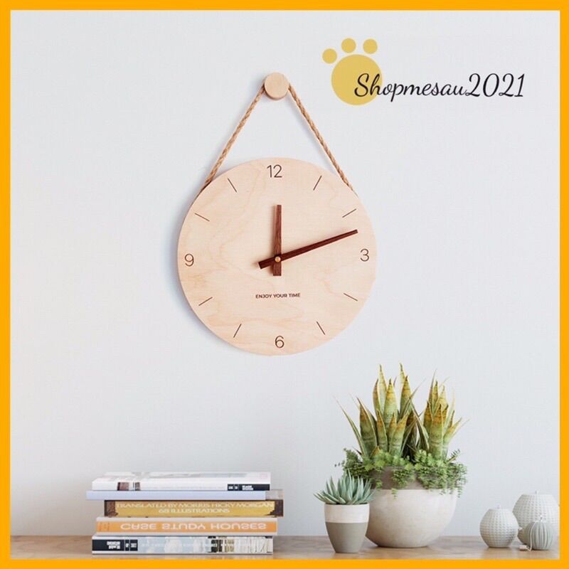 Đồng hồ treo tường, có số kèm núm và giây treo decor trang trí nhà cửa
