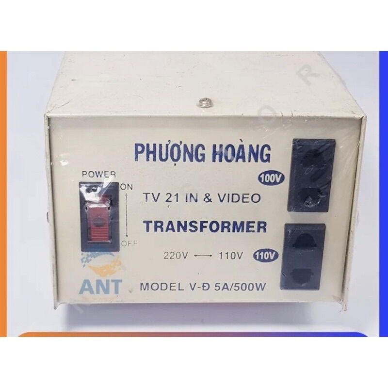 Biến áp 500w đổi nguồn 220v ra 110v 100v 5a phượng hoàng