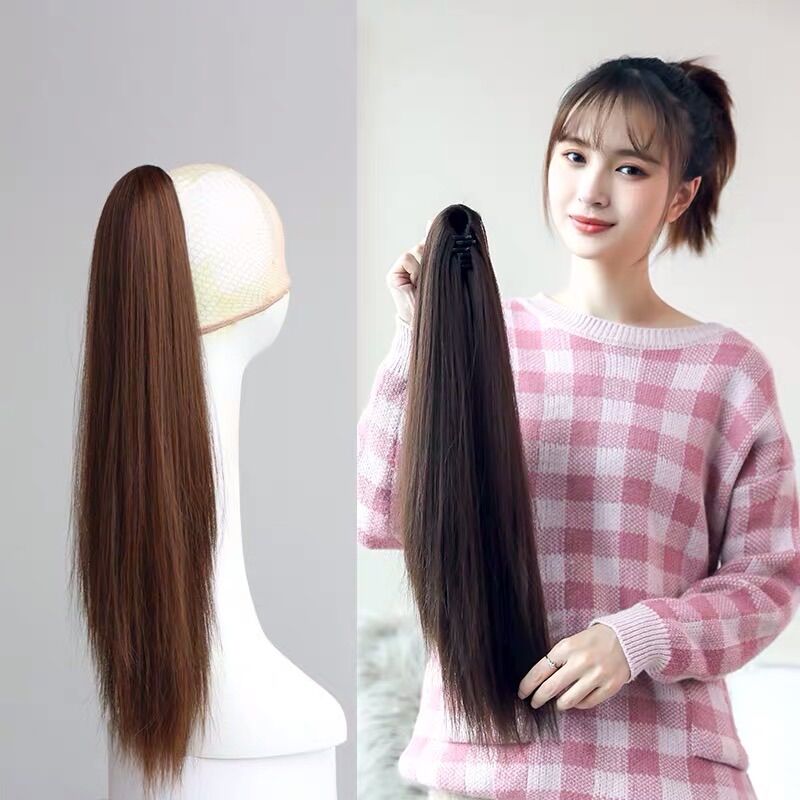⭐️ Hình Thật ⭐️ Ngoạm Thẳng Tóc Giả Dài Chất Tơ Cao Cấp