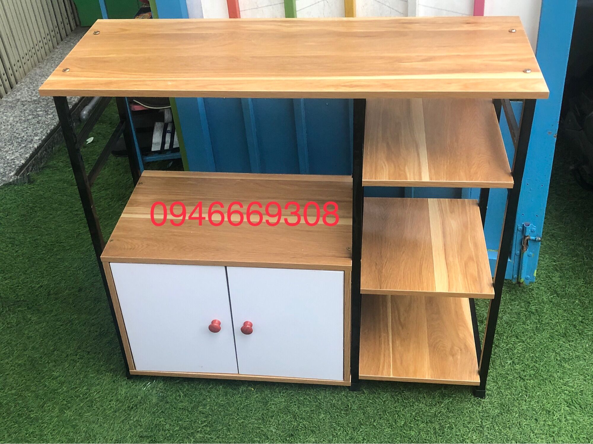 Kệ lò vi sóng 2 tầng 3 ngăn có tủ