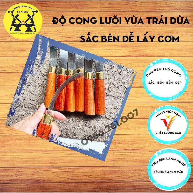 Dao lấy cơm dừa  , dao nạo cơm dừa non , dừa bánh tẻ , dừa mứt
