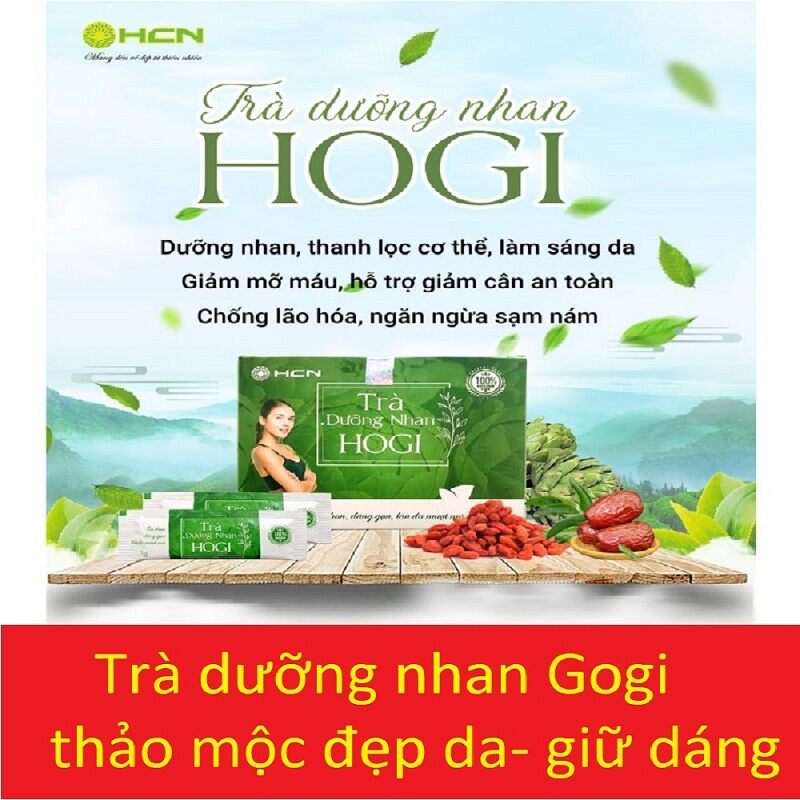 Trà dưỡng nhan hogi hộp 20 gói x 3g giúp thanh lọc cơ thể, dễ ngủ, đẹp da, đẹp dáng
