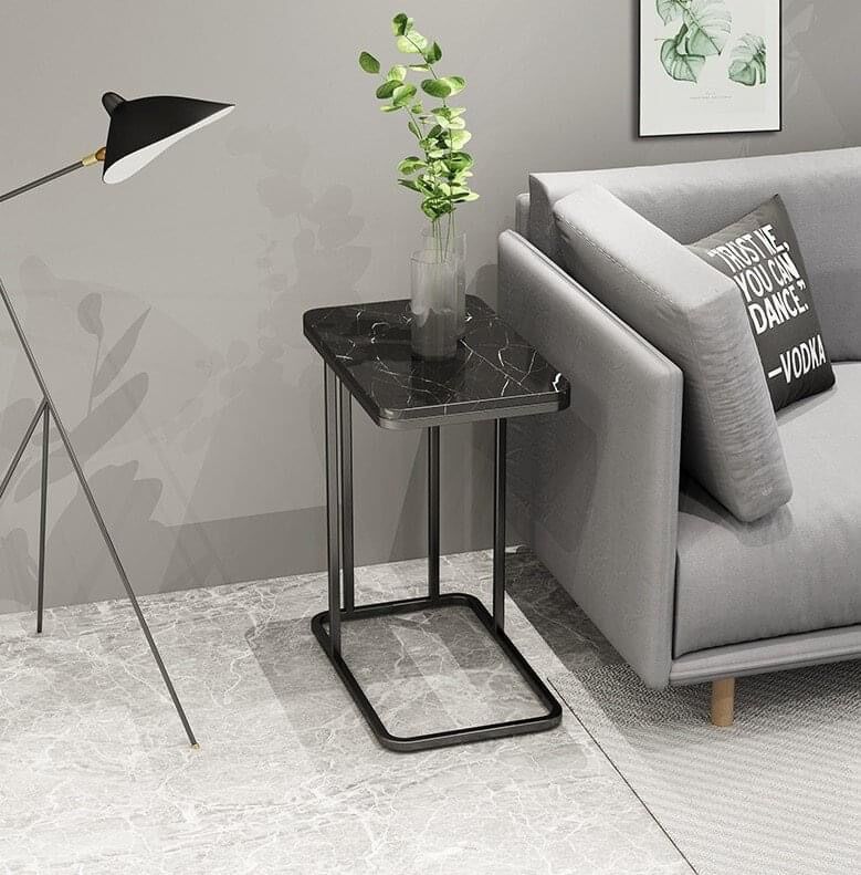 Bàn Trà Góc, bàn sofa mặt đá để cạnh sofa