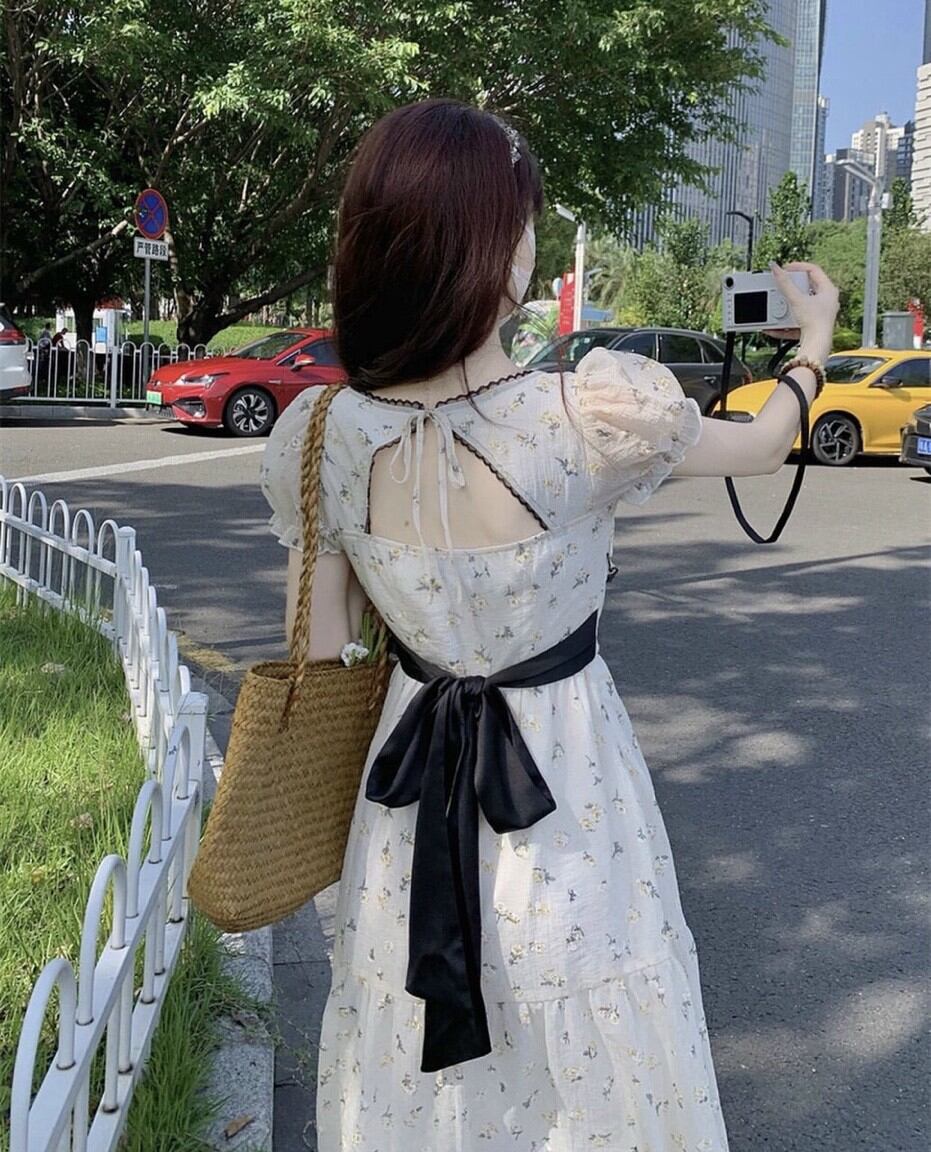 Váy đầm maxi nữ hở lưng dáng dài sang xịn mịn