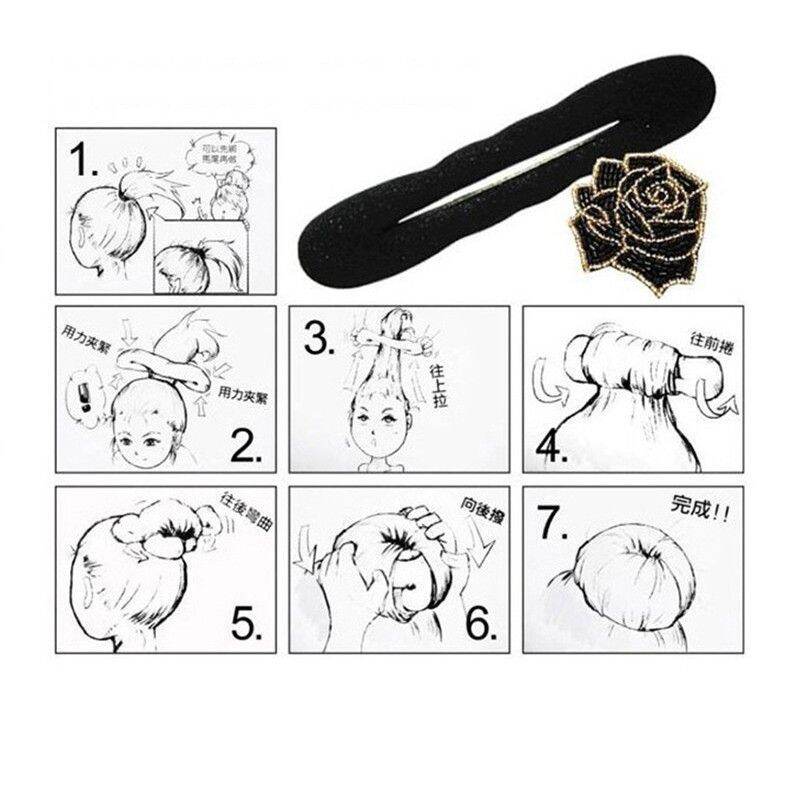 Dụng cụ tạo búi tóc củ tỏi màu đen (nhỏ/lớn)