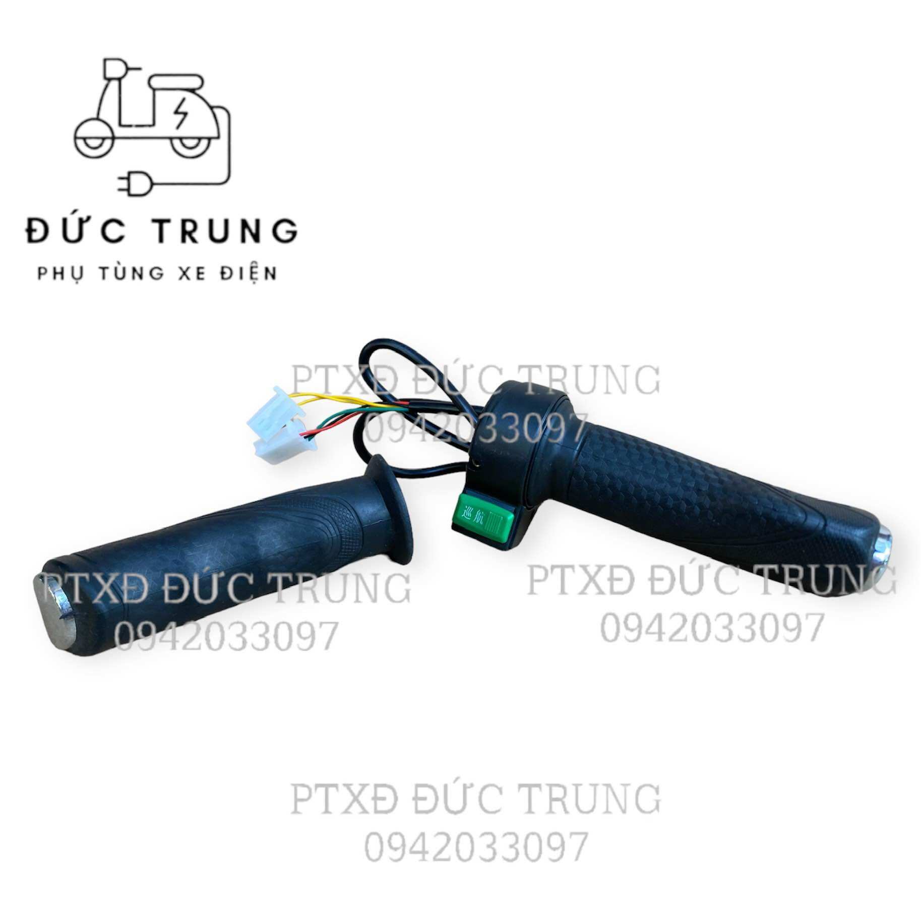 Tay ga xe điện có nút còi, đèn