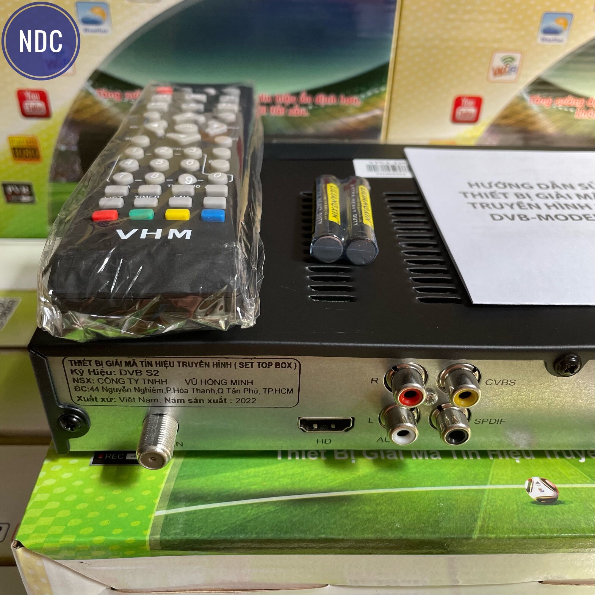 [HCM]Đầu Thu Vệ Tinh Vinasat VHM (Tặng Cáp HDMI) Dùng Chảo K+, VTC, MobiTV, AVG