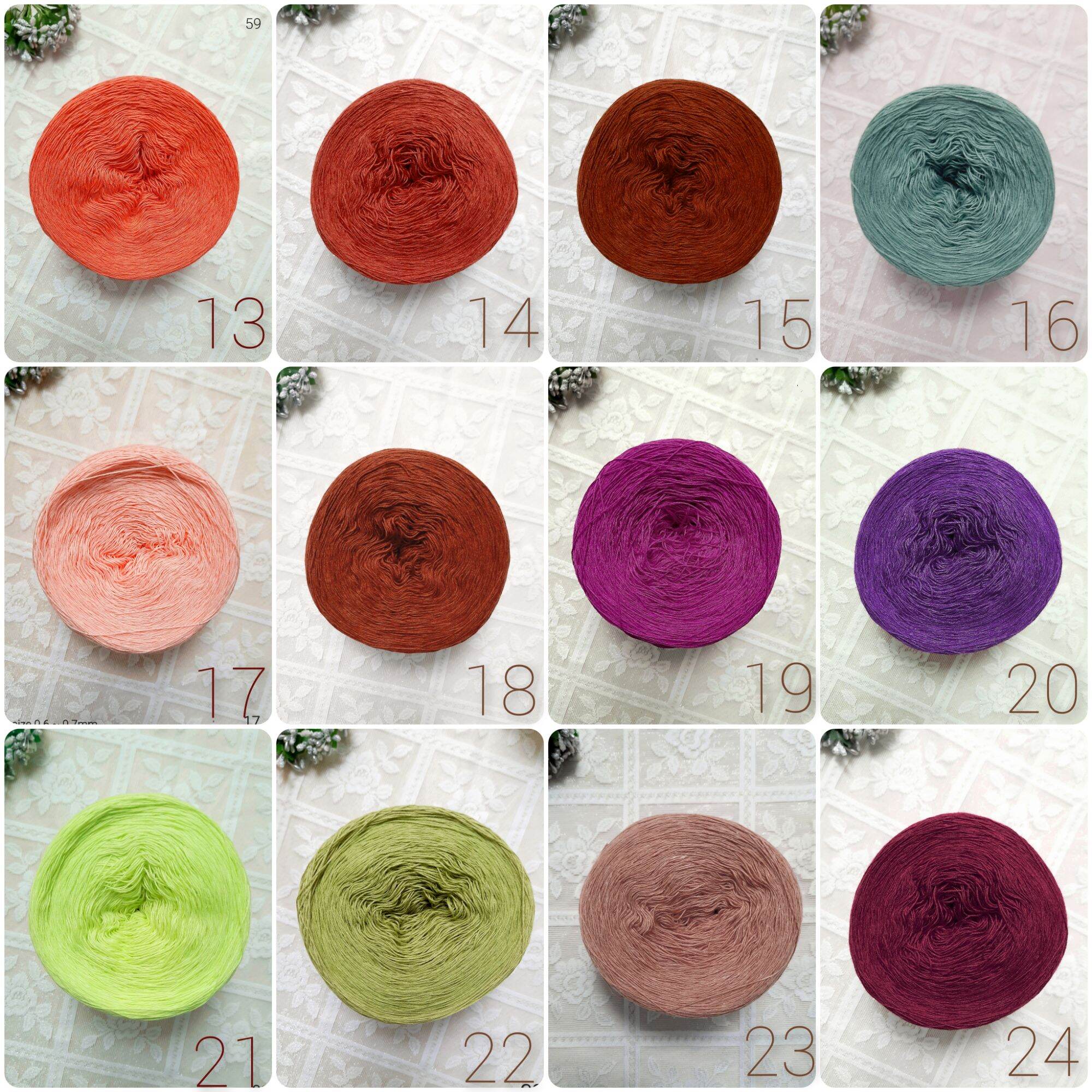 (25-56) Sợi lace cotton Nhật pha lụa viscose, se 0.5mm