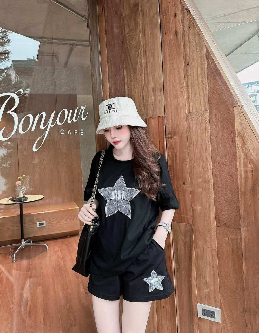 Hoàn tiền 15% - sét bộ short cotton thêu ngôi sao siêu đẹp