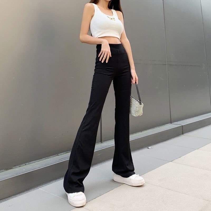 Quần dài ống loe ôm body basic