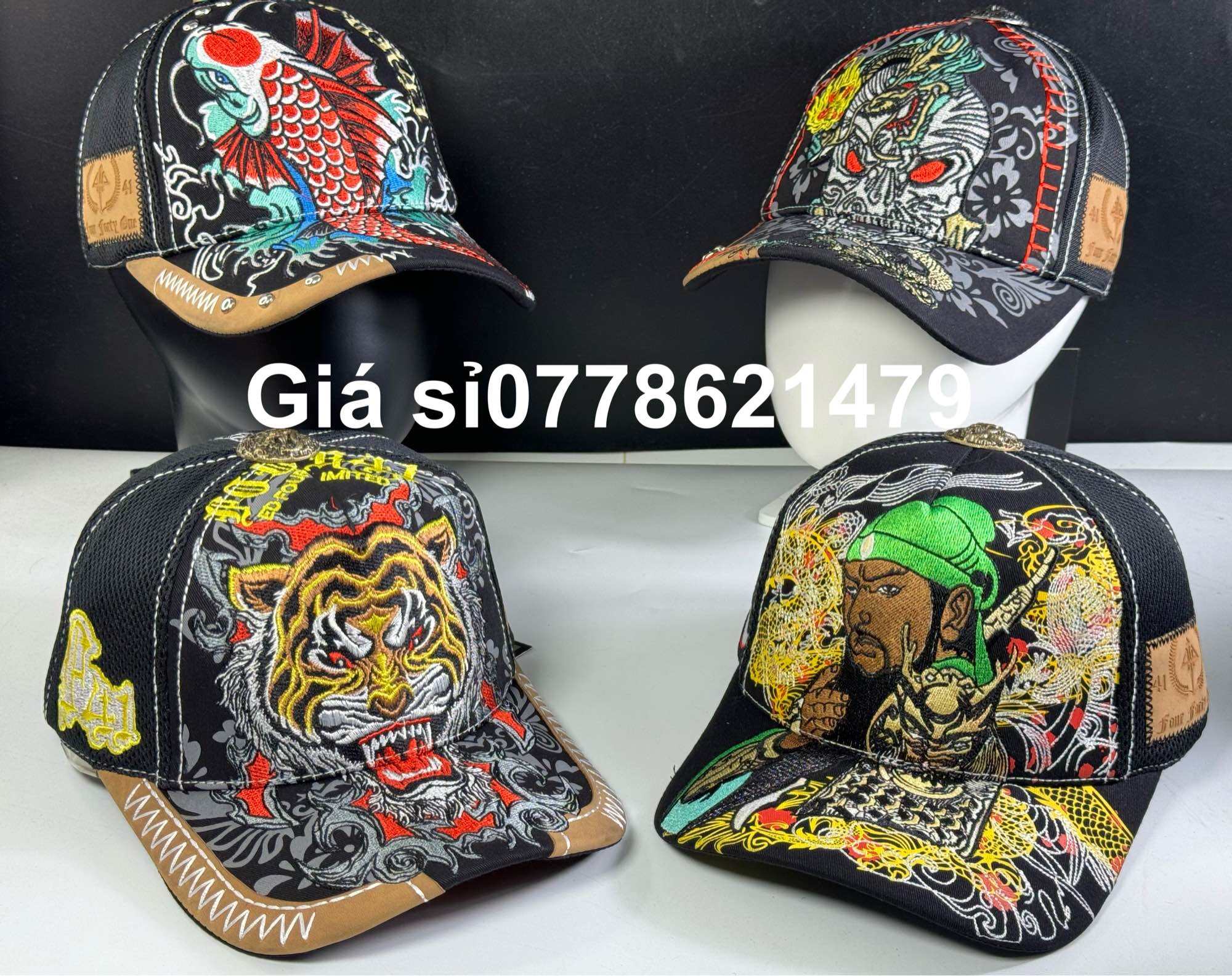 Mũ lưỡi trai thêu full nón phối lưới - ( nón kết thêu thổ cẩm hoa văn thêu lạ lẩm phong cách dân chơi )