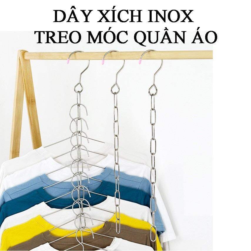 Móc Xích Treo Quần Áo, Dây Xích 10 Lỗ Treo Móc Quần Áo Thông Minh Tiết Kiệm Diện Tích Tủ