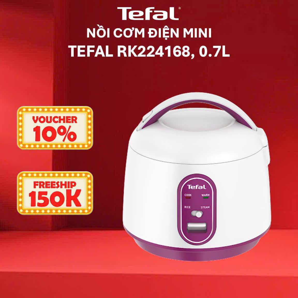 Nồi cơm điện mini Tefal RK224168, 0.7L - 300W - Hàng Chính Hãng - Bảo hành 24 Tháng