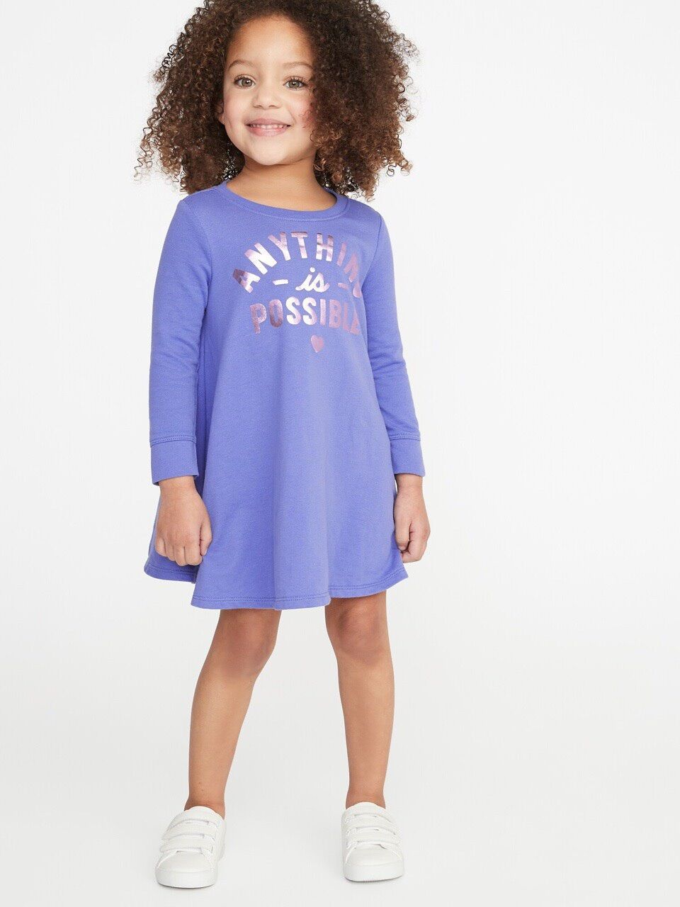 Đầm nỉ da cá tay dài Old Navy bé gái