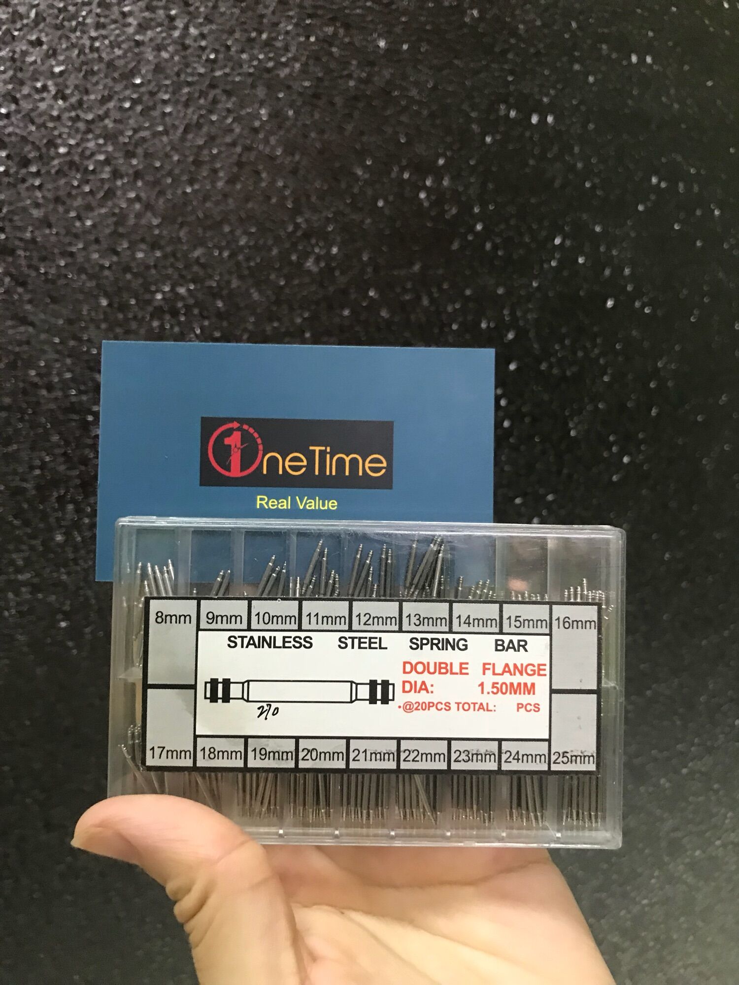 Hộp chốt dây đồng hồ bằng inox không gỉ, 270 cái từ size 8 đến size 25