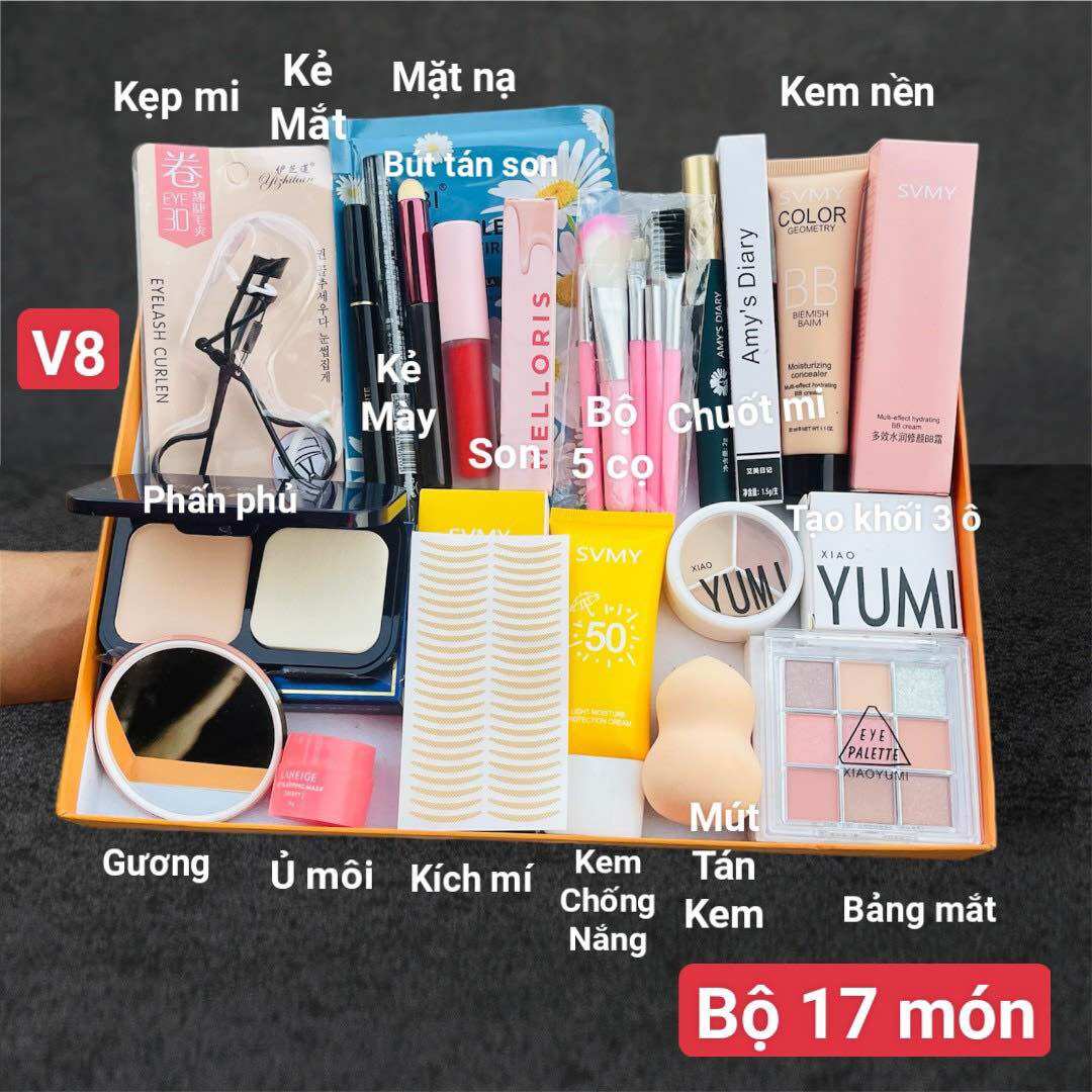 Bộ Trang Điểm Đầy Đủ Make Up/ Trang điểm đi tiệc/trang điểm cá nhân V8