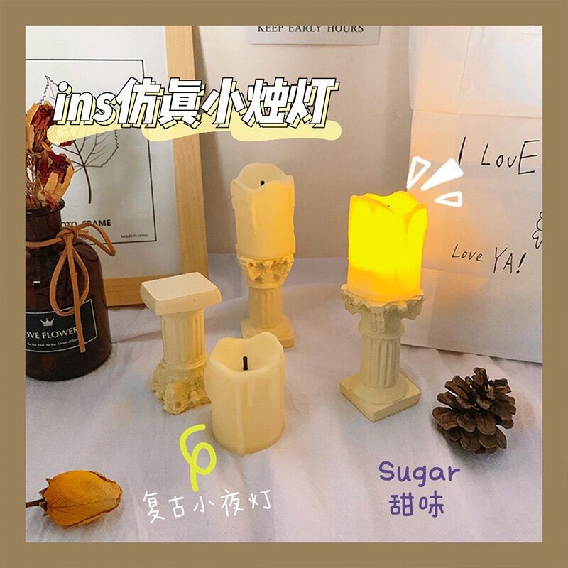 [ Tặng kèm pin] Nến điện tử mô phỏng nghệ thuật la mã decor phòng ngủ